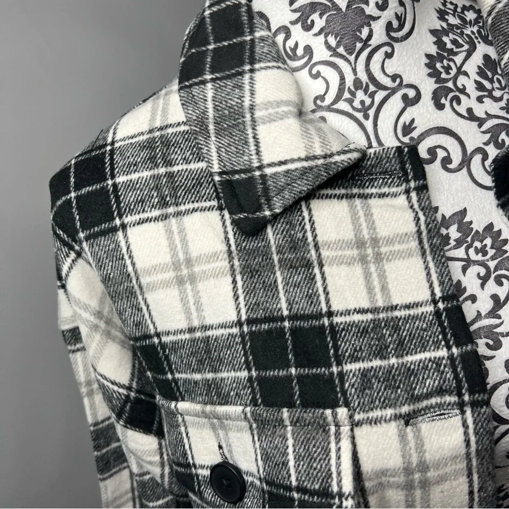 Forever 21 Plaid Shacket Size 0X NWT Boho Bohemian Plus Size Curvy - Picture 5 of 15